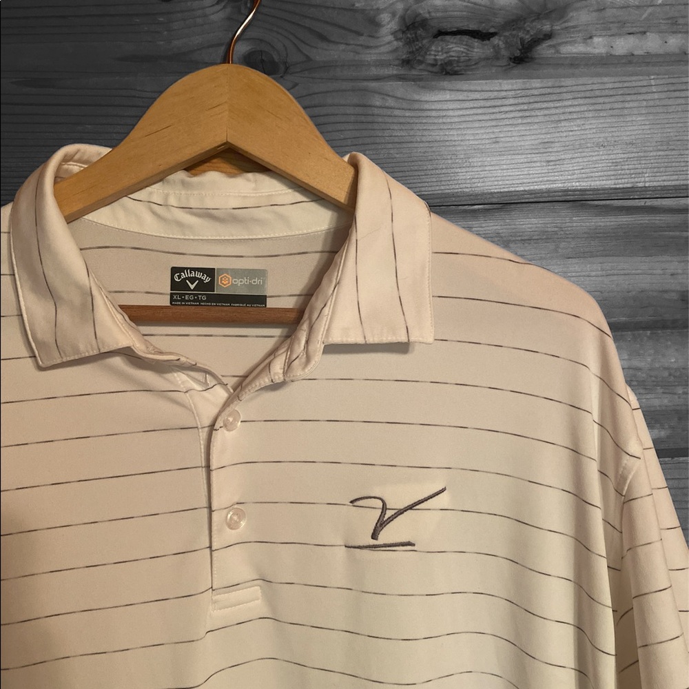 Callaway Opti-Dry Men’s White and Gray Stripe Golf Polo Size XL - Picture 2 of 5